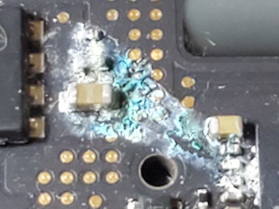 Corrosion on circuit board